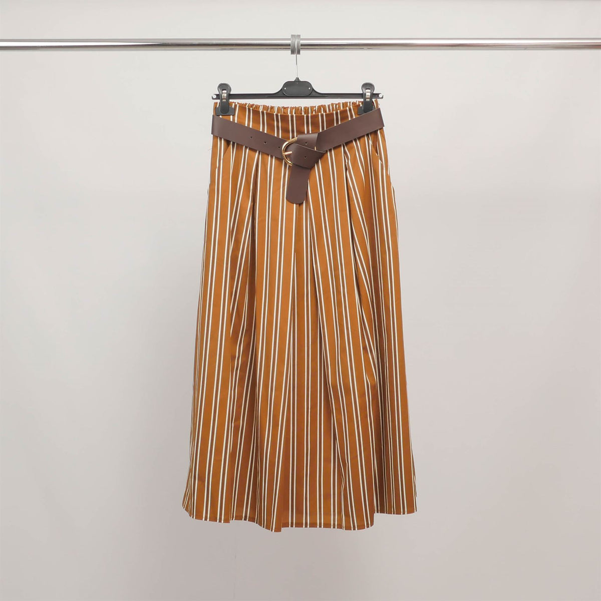 Striped belted midi skirt tdm52123 24