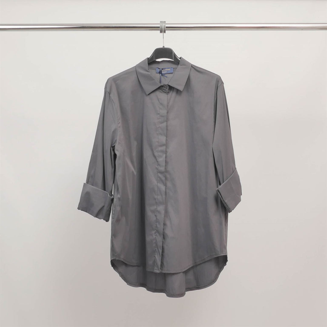 Oversized shirt with invisible placket 12550320