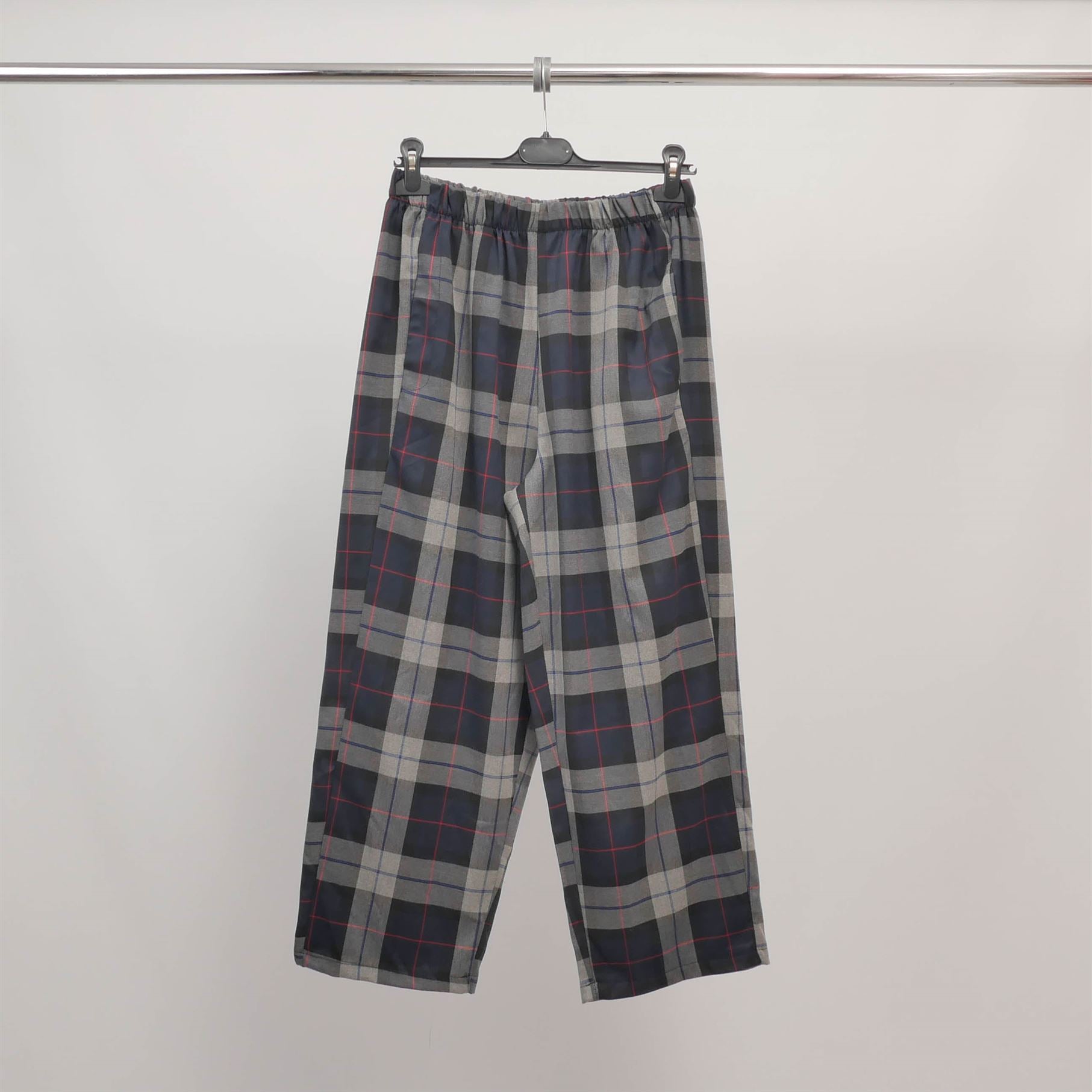 Pantalon large à carreaux taille élastique TDM66525