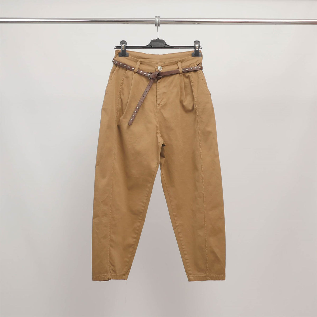 High waisted trousers with studded belt cva825632