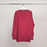 Pull col V ample en maille douce YF56002