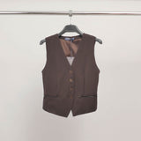 Sleeveless button-front tailored vest TDM71724