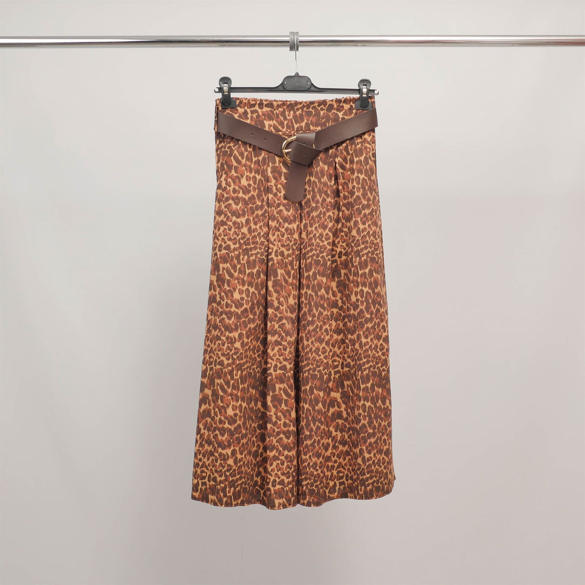 Jupe midi imprimé léopard ceinturée tdm52123 20