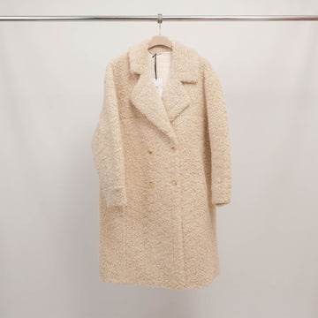 Manteau long effet mouton doublé croisé DSY25032