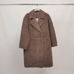 Load image into Gallery viewer, Long shearling-effect coat with double-layered lining DSY25032
