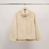 Faux fur jacket with zip-up stand-up collar DSY25045