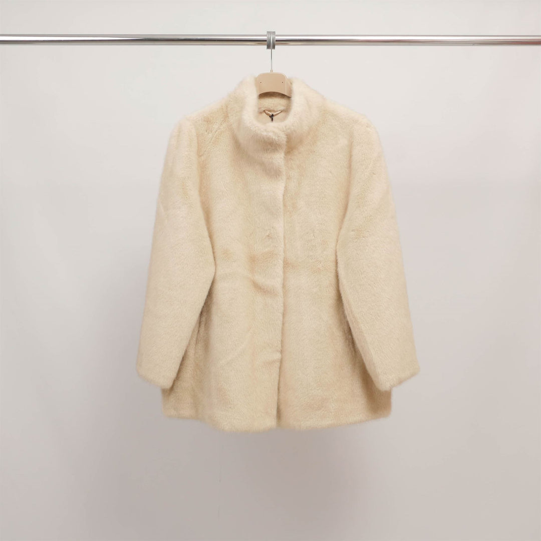 Faux fur jacket with stand-up collar DSY25011