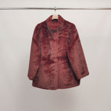 Faux fur jacket with stand-up collar DSY25011