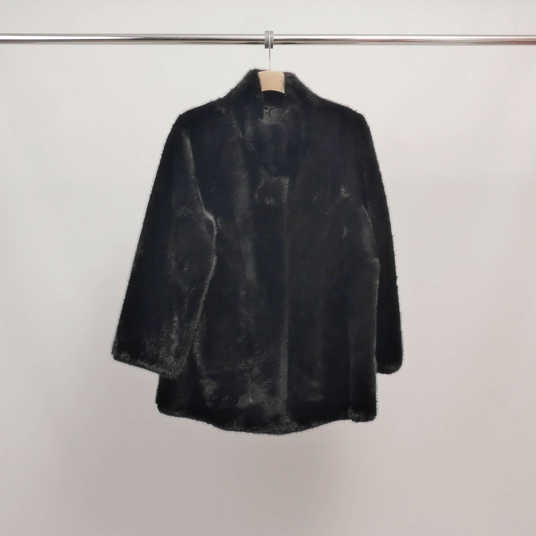 Faux fur jacket with stand-up collar DSY25011