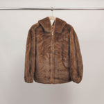 Load image into Gallery viewer, Faux fur jacket with zip-up hood DSY25012
