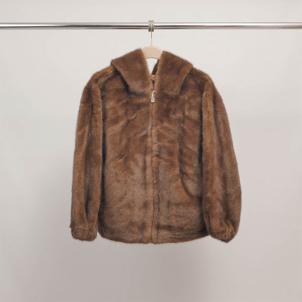 Blouson fausse fourrure capuche zippé DSY25012
