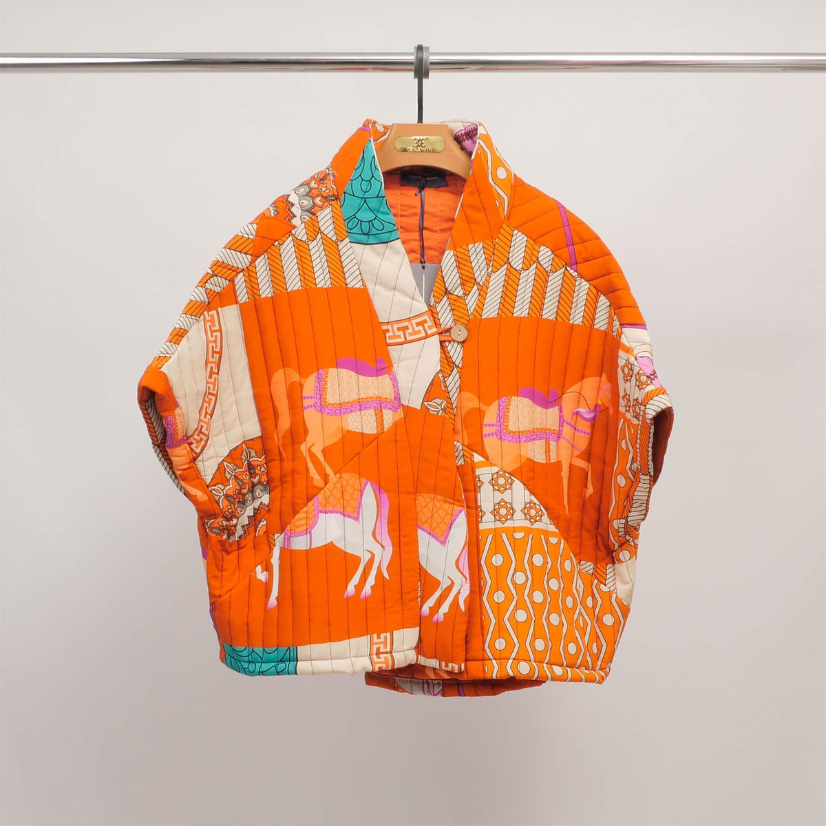 Kd8018 20 quilted printed kimono jacket