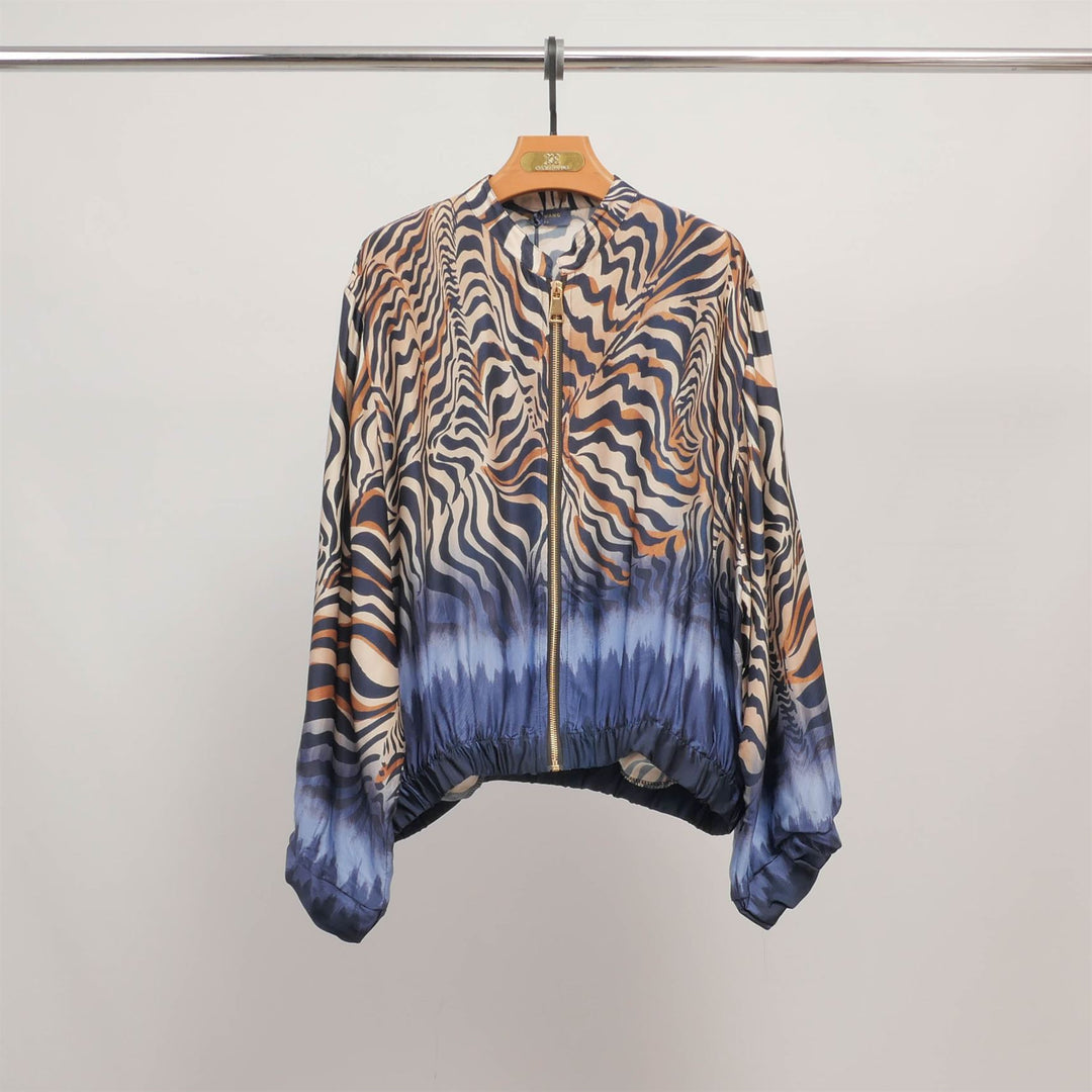 Blouson léger imprimé zébré dégradé KD8772VS-3