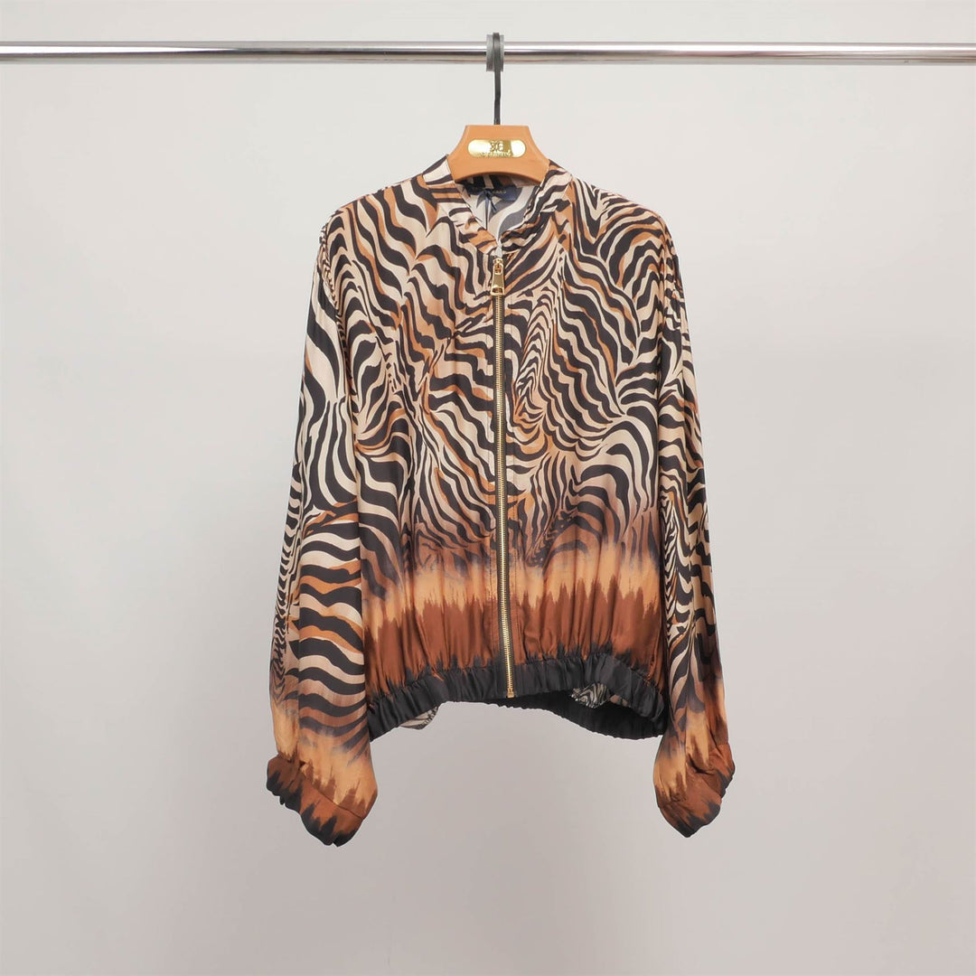 Blouson léger imprimé zébré dégradé KD8772VS-3