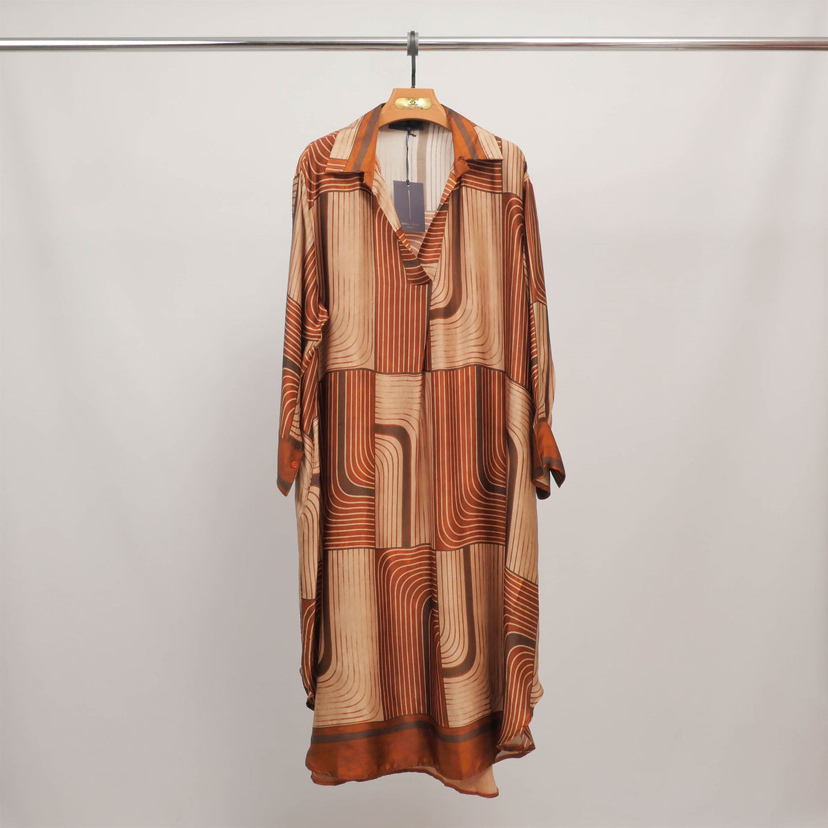 Loose fitting printed dress with open neckline kd6120vs 29