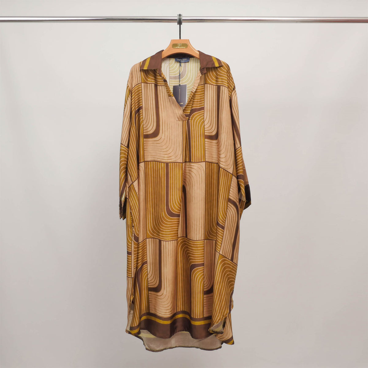 Loose fitting printed dress with open neckline kd6120vs 29