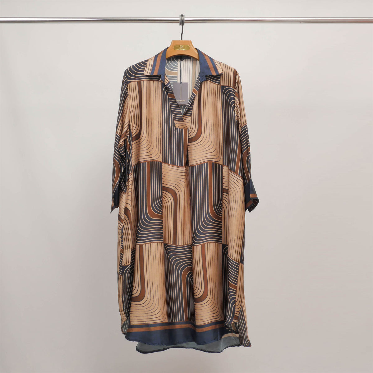 Loose fitting printed dress with open neckline kd6120vs 29