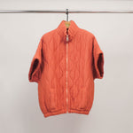 Load image into Gallery viewer, Short-sleeved quilted zip-up jacket DB14679
