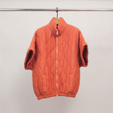 Short-sleeved quilted zip-up jacket DB14679