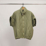 Short-sleeved quilted zip-up jacket DB14679