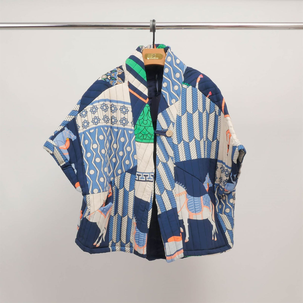 Kd8018 20 quilted printed kimono jacket