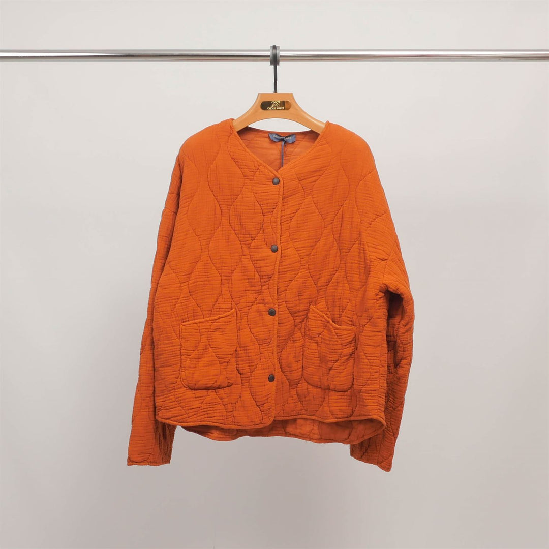 Quilted jacket with round neck and snap buttons KD9060-3