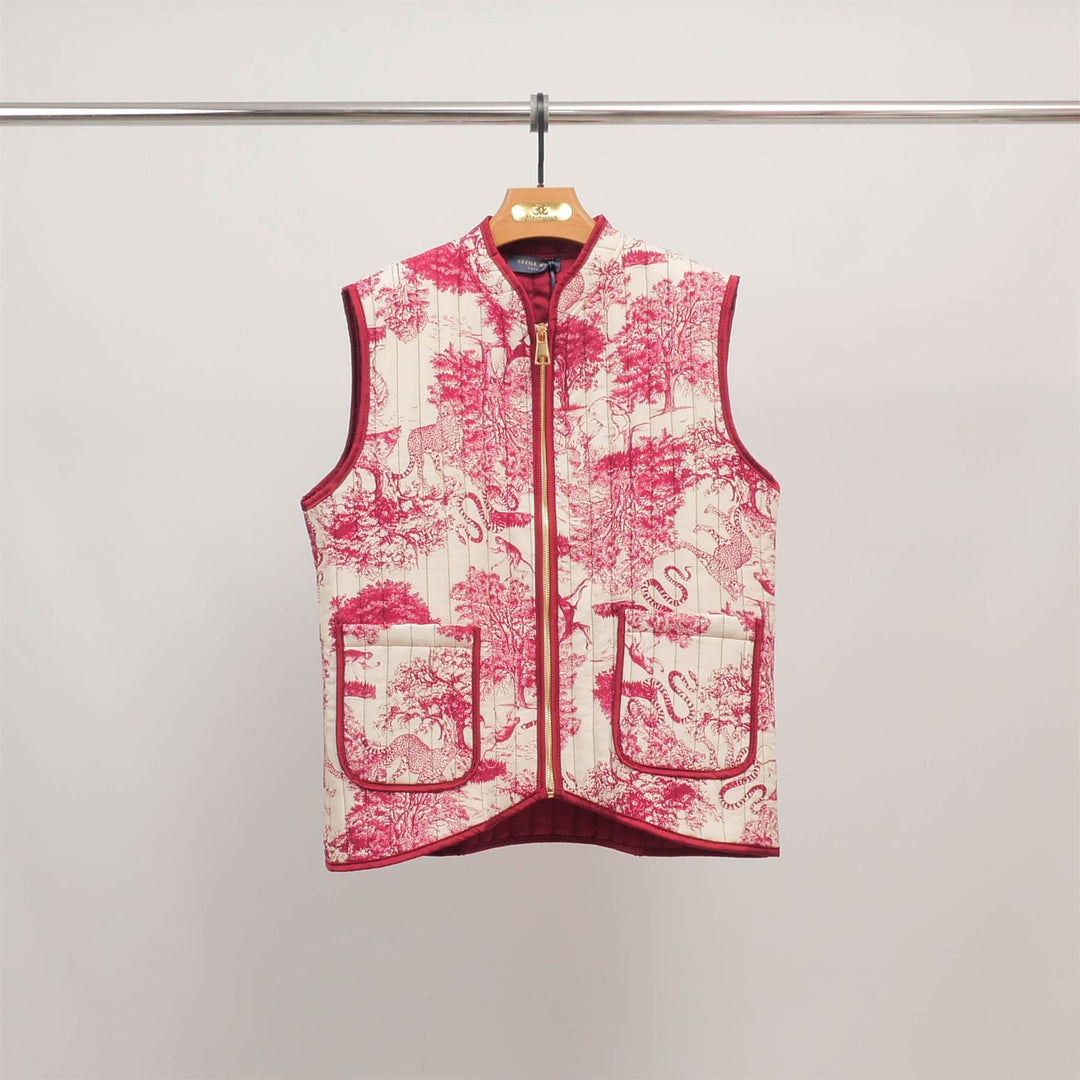 Gilet sans manches imprimé jungle réversible KD9901-2