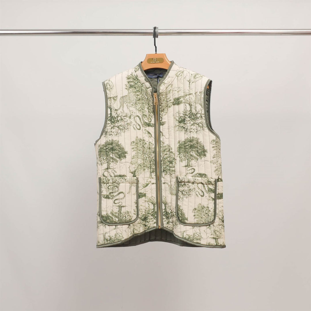 Gilet sans manches imprimé jungle réversible KD9901-2