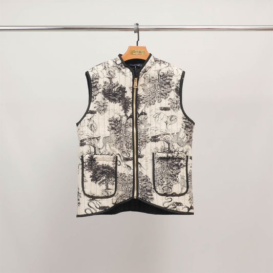 Gilet sans manches imprimé jungle réversible KD9901-2