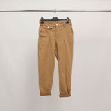 Pantalon carotte taille haute à revers CVA824159