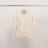Cardigan brodé fleurs avec boutons bijoux DSY9509
