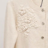 Cardigan brodé fleurs avec boutons bijoux DSY9509
