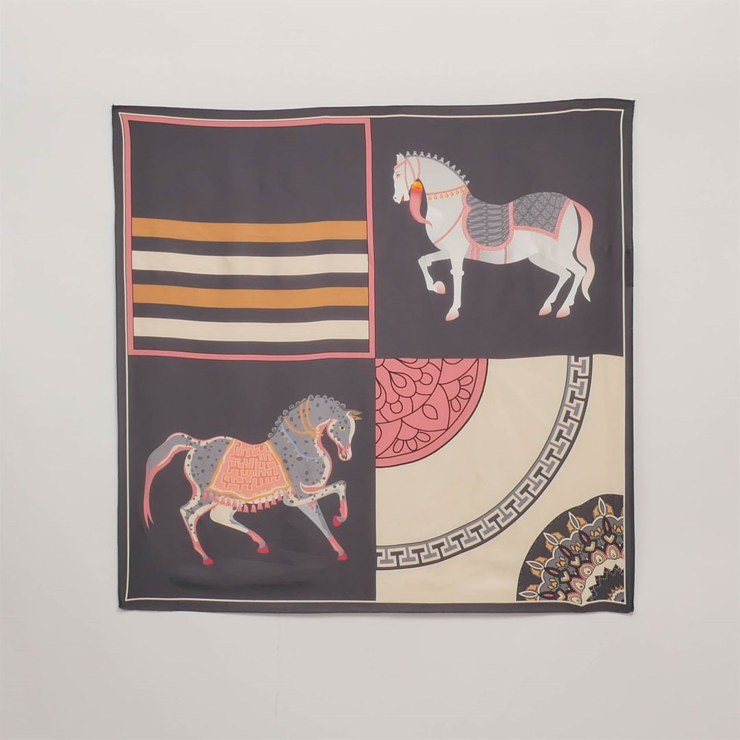 Horse print square scarf 80x80 KD8824VS