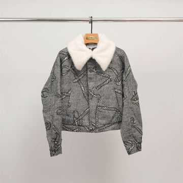 Veste courte à col fourrure amovible MJ263444