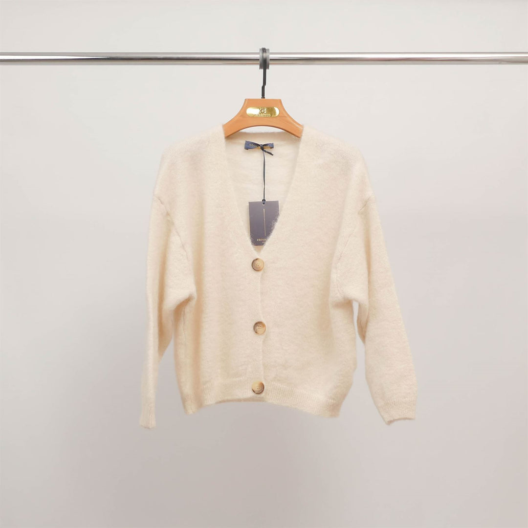 Soft V-neck mohair cardigan PJ22222