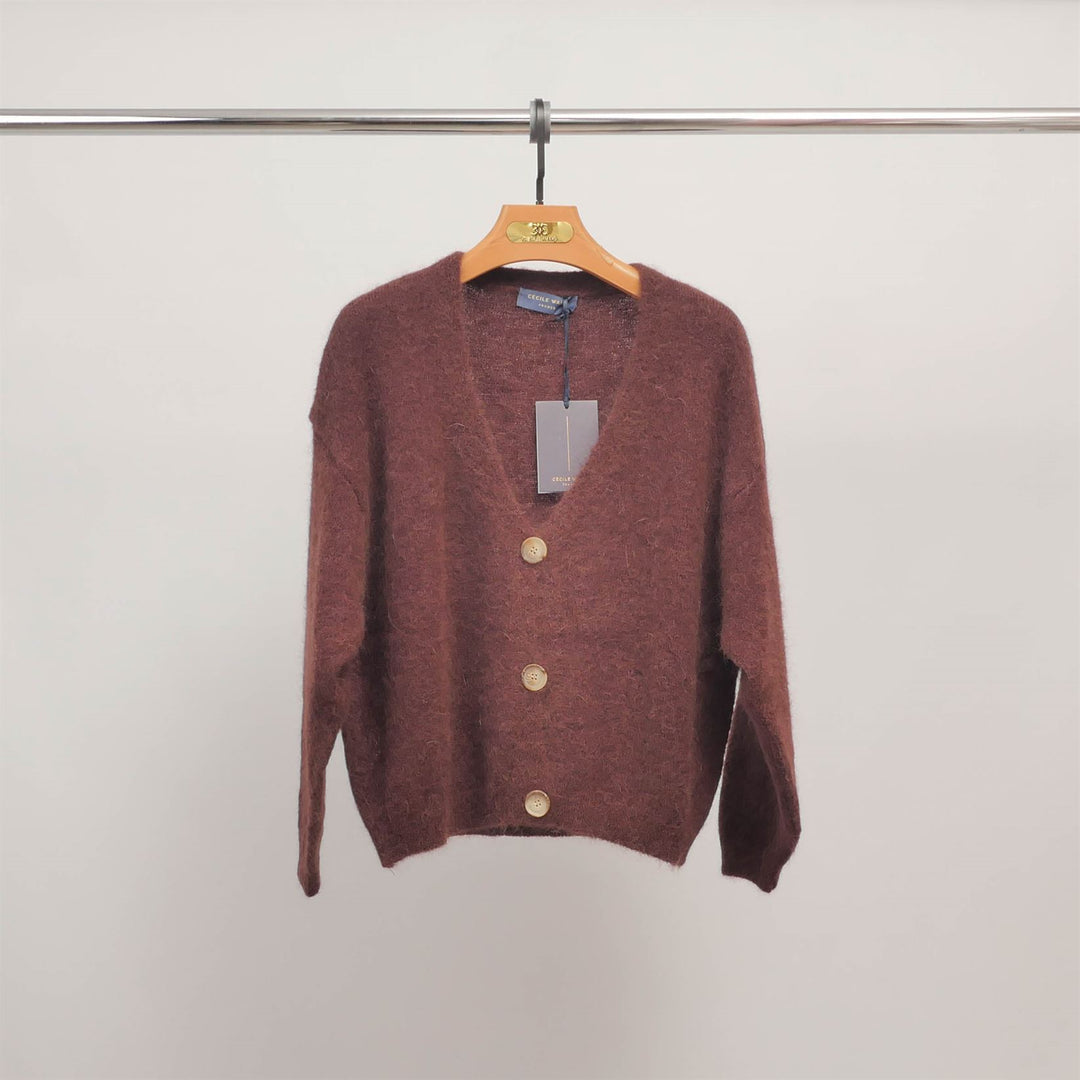 Soft V-neck mohair cardigan PJ22222