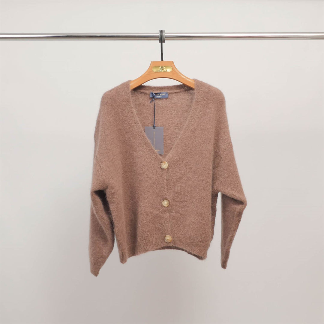 Soft V-neck mohair cardigan PJ22222