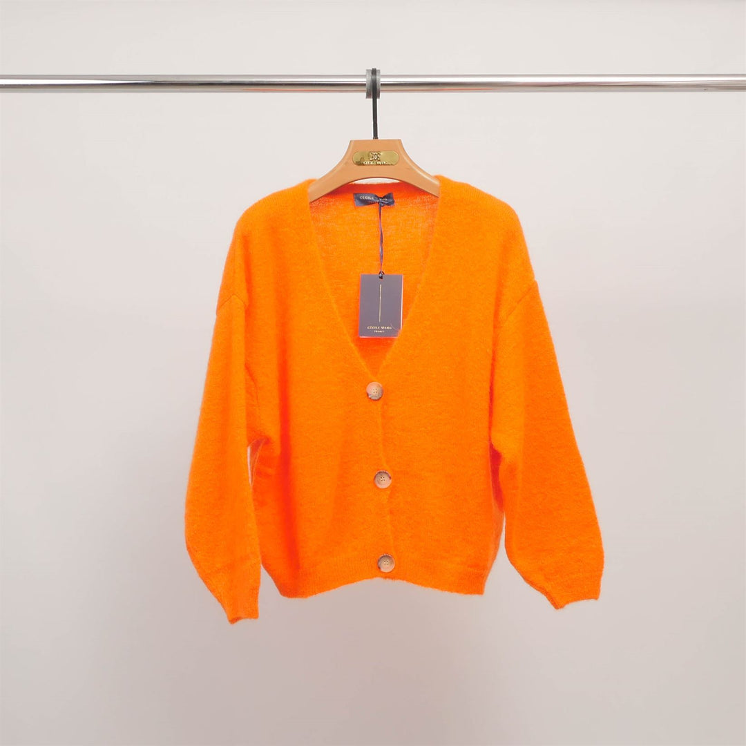 Soft V-neck mohair cardigan PJ22222