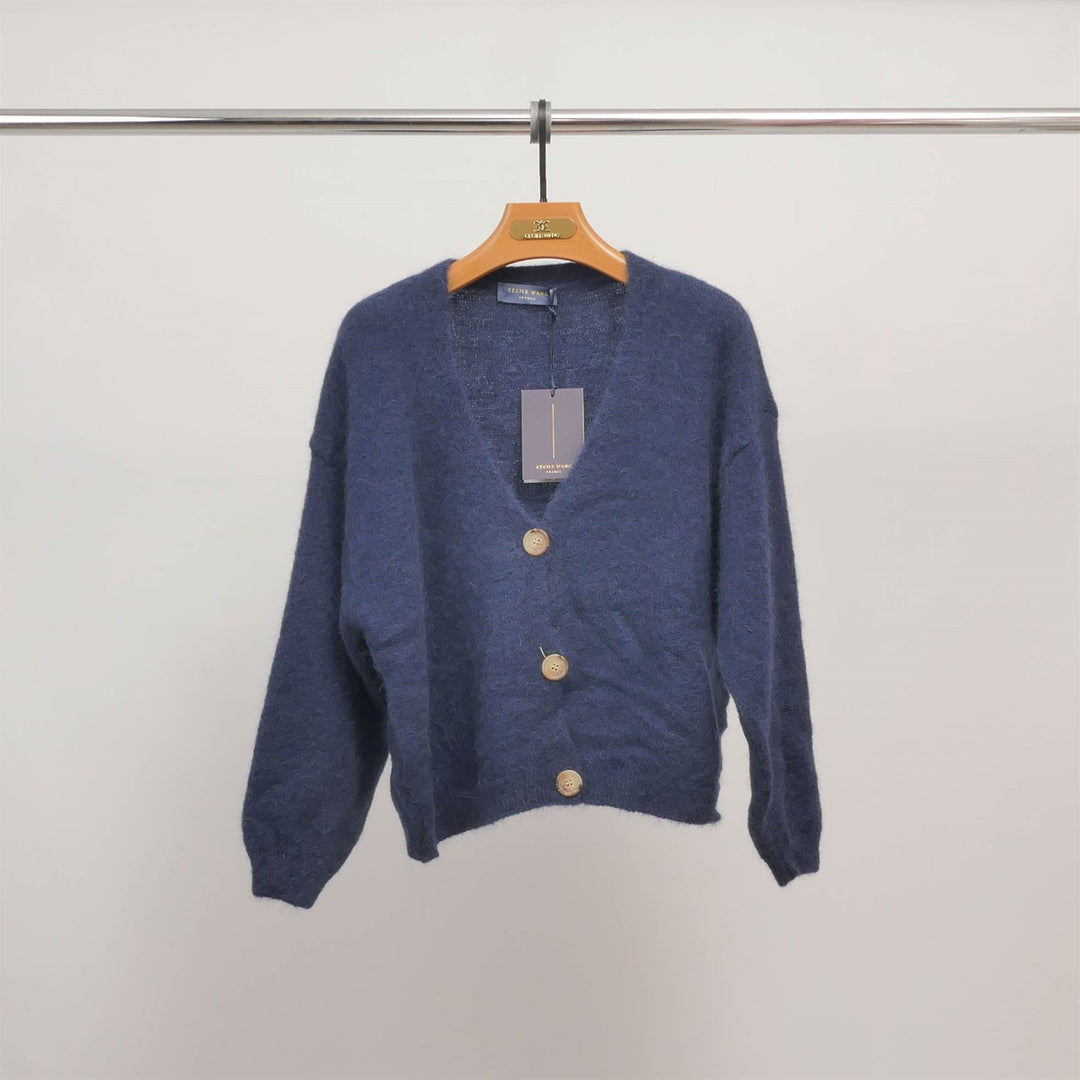 Soft V-neck mohair cardigan PJ22222