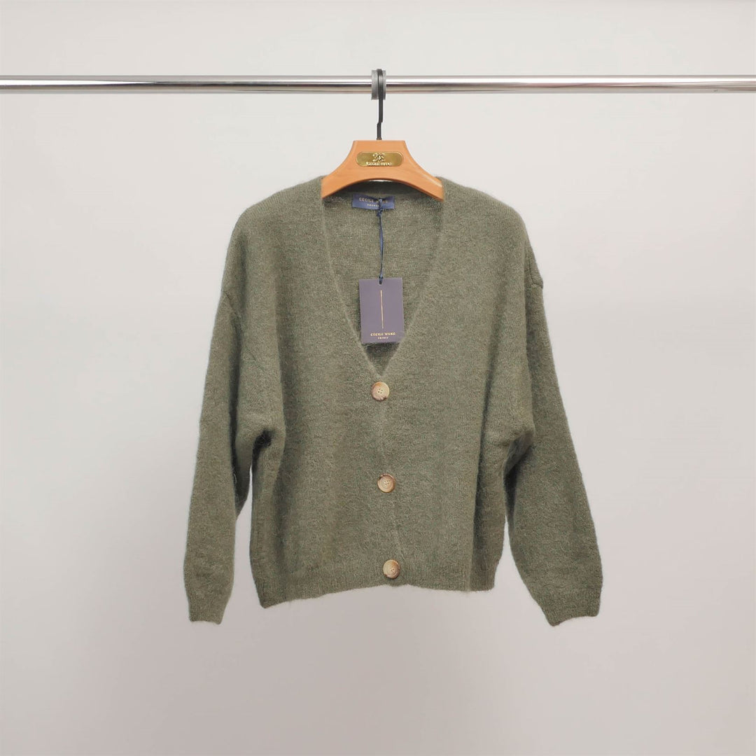 Soft V-neck mohair cardigan PJ22222