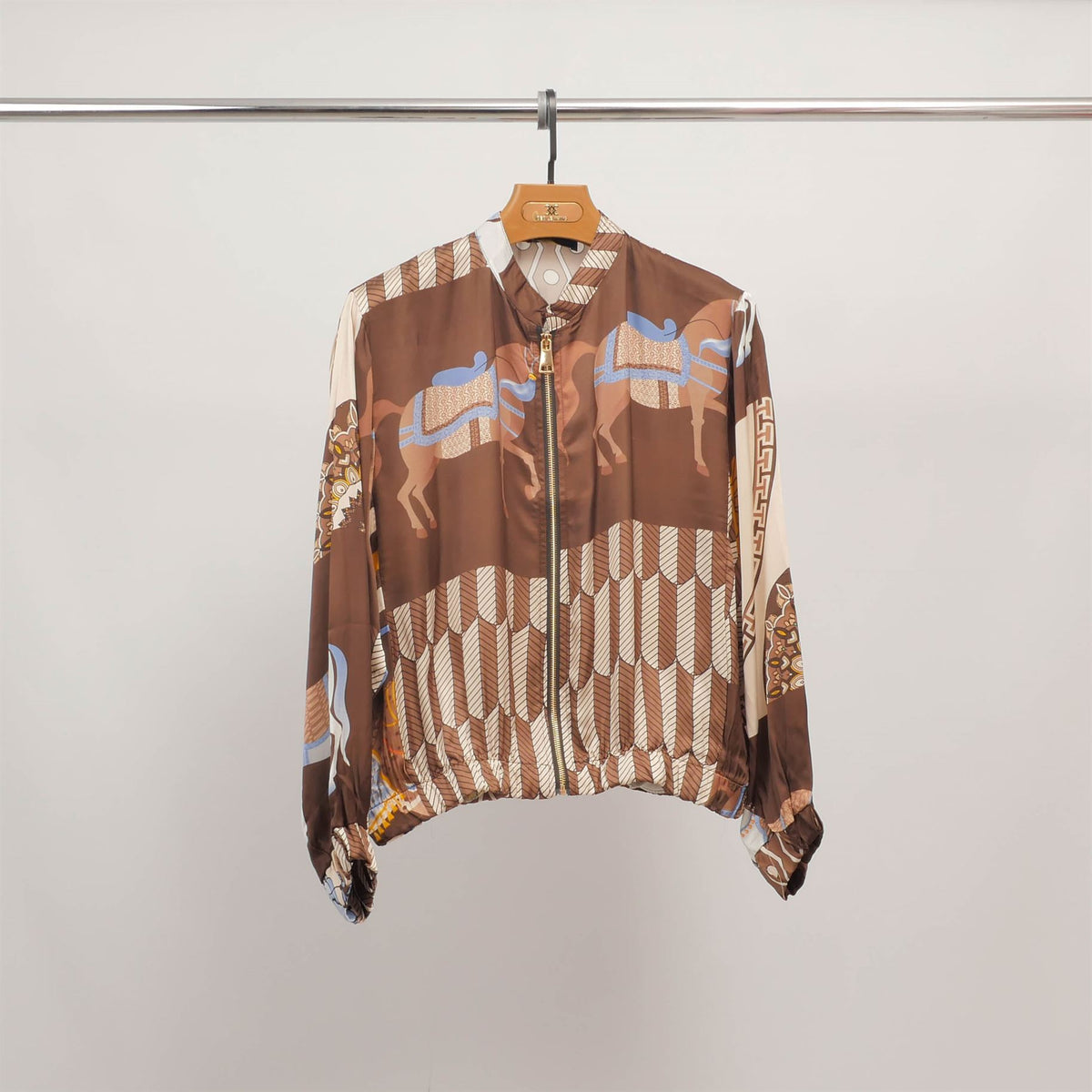 Horse print viscose silk jacket kd8772vs 2