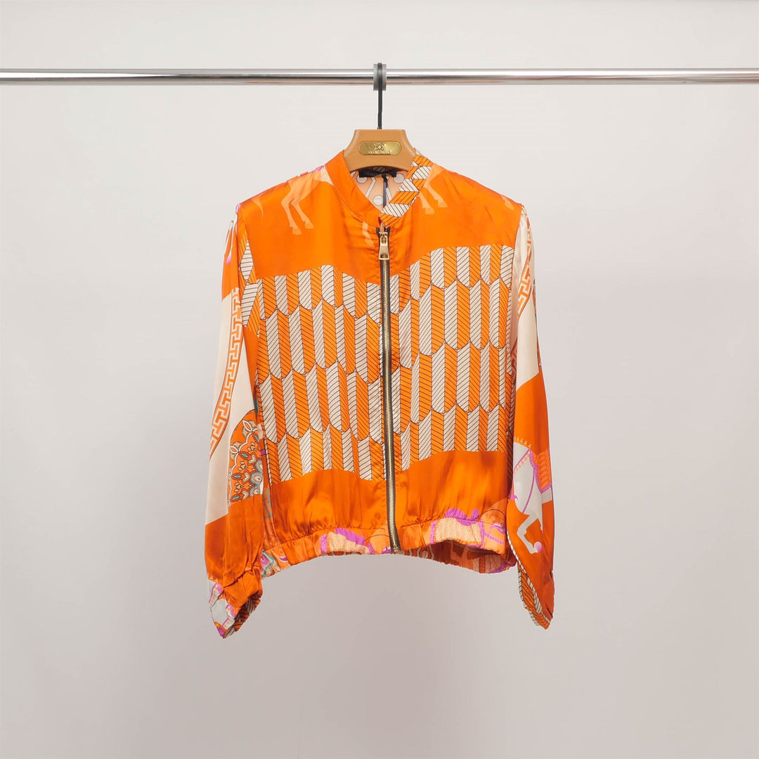 Horse print viscose silk jacket KD8772VS-2