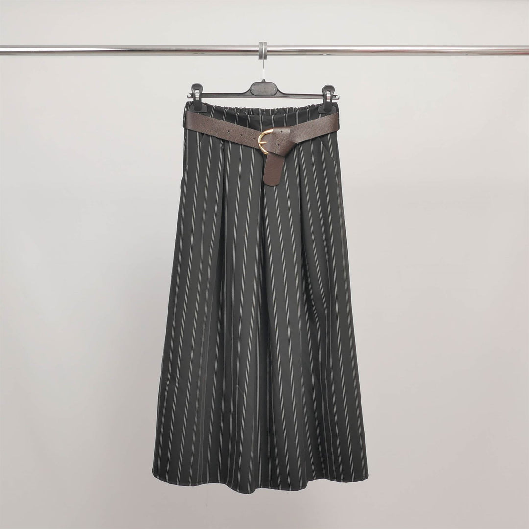 Striped maxi skirt with belt TDM52123-14