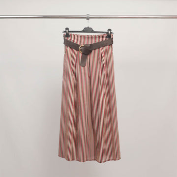 Jupe longue rayée à ceinture TDM52123-2