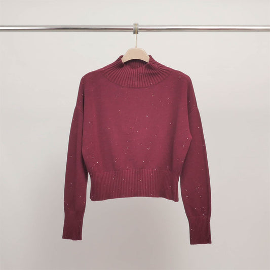 Pull col montant maille brillante DSY9524