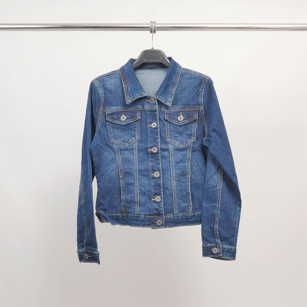 Veste en jean cintrée bleu moyen sd6799 2