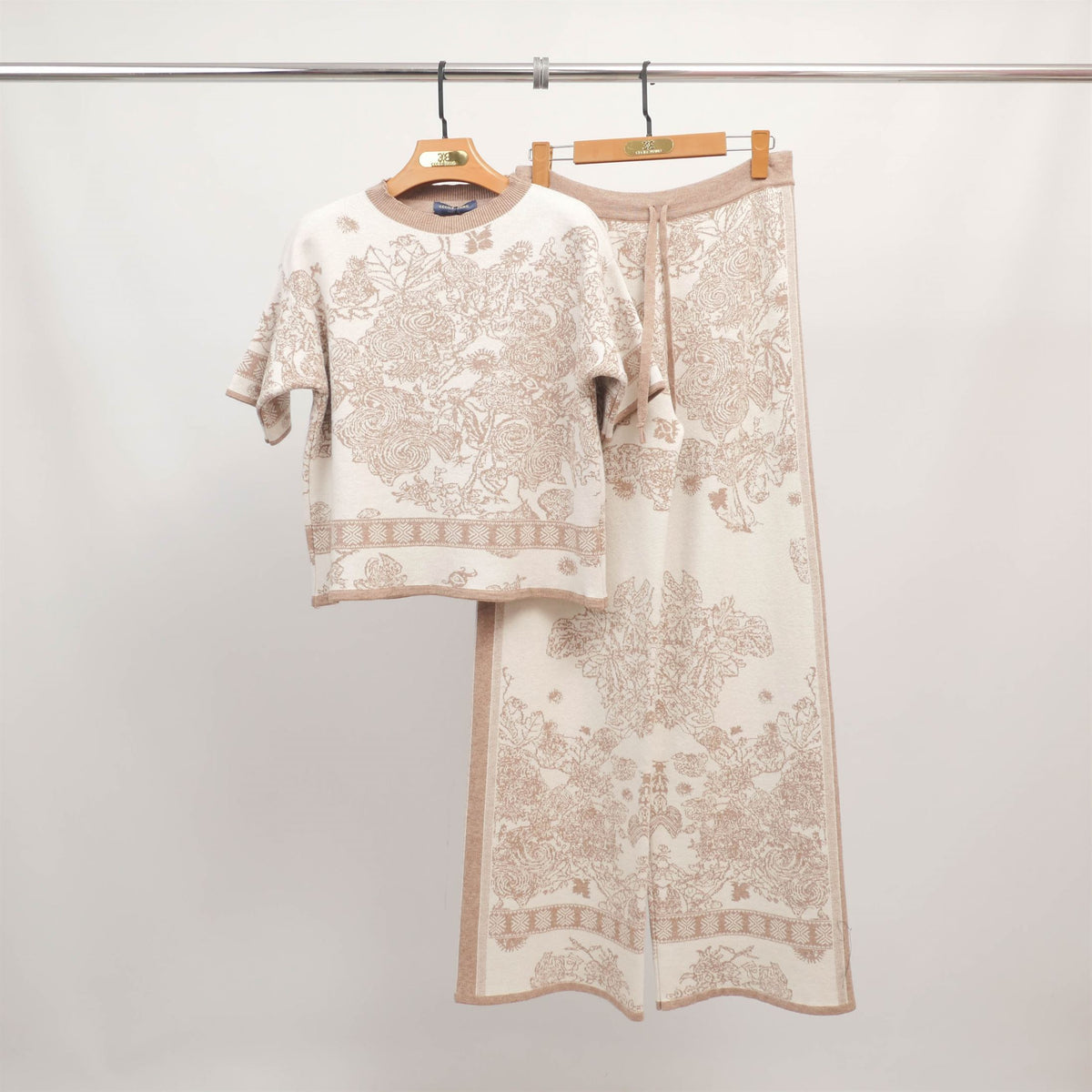 Wide leg floral print trousers msj76904