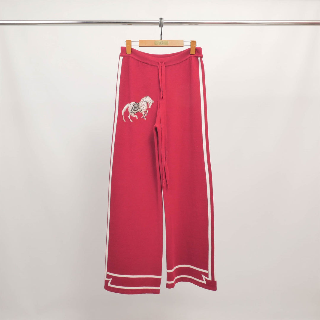 Pantalon large cheval brodé taille élastiquée MSJ76919