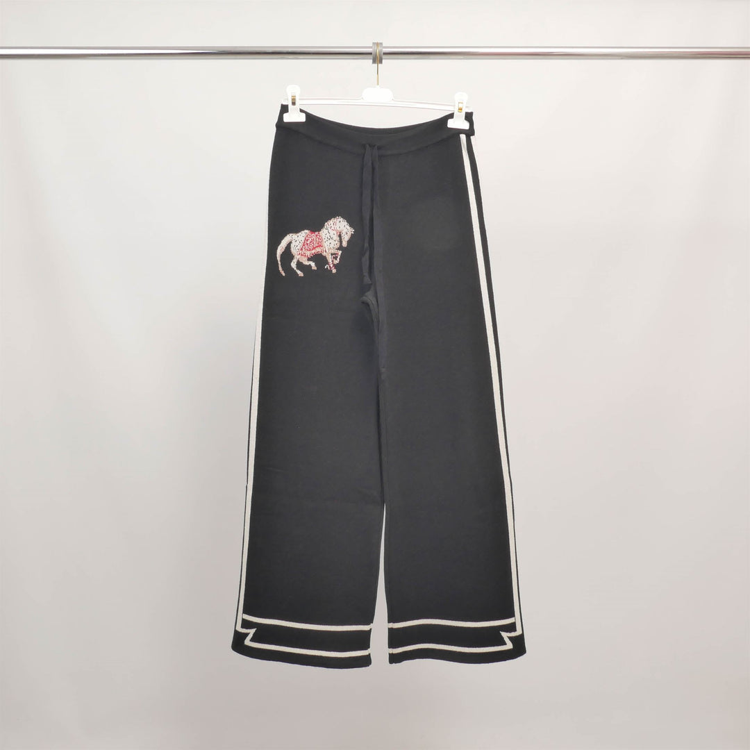Pantalon large cheval brodé taille élastiquée MSJ76919