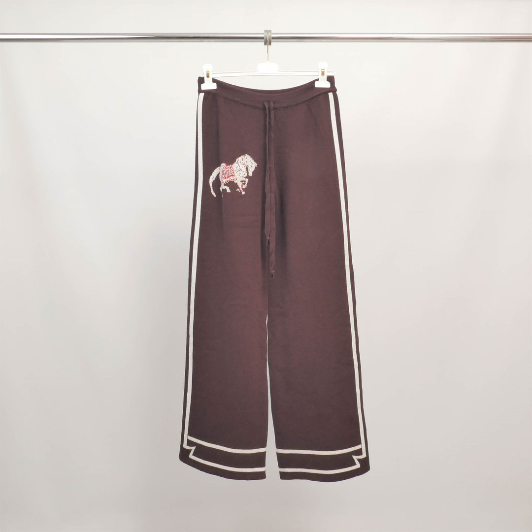 Pantalon large cheval brodé taille élastiquée MSJ76919